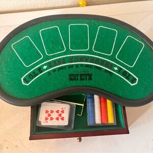 Poker Tabletop Set with Cards and Chips